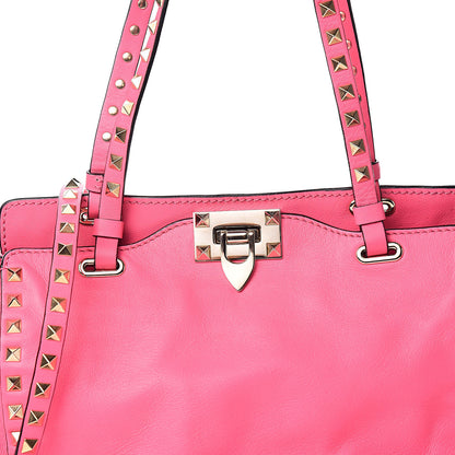 Valentino Garavani Vitello Small Rockstud Tote Fuxia Fluo 10 of 10