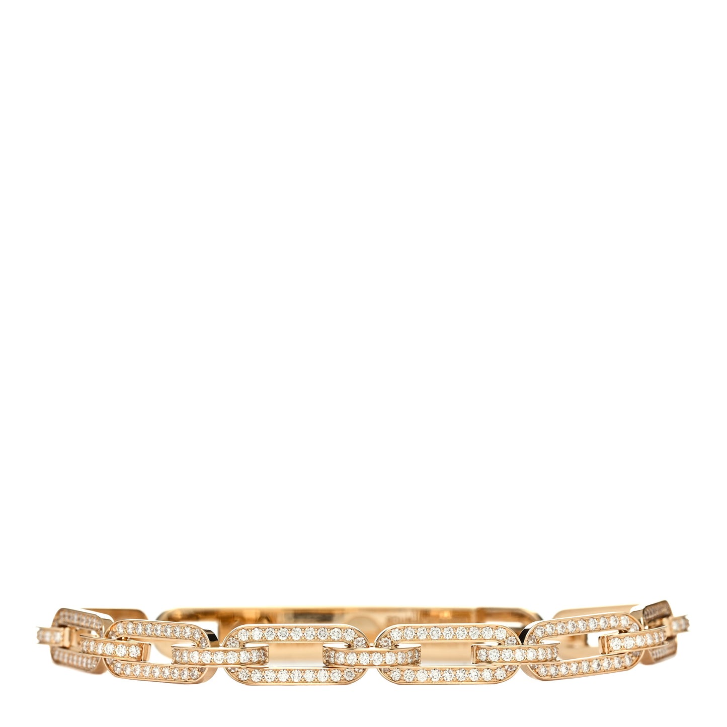 18K Yellow Gold Diamond Full Pave PM Kelly Chaine Bracelet XS