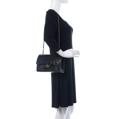 Chanel Lambskin Quilted Medium Double Flap Bag Black 3 of 18