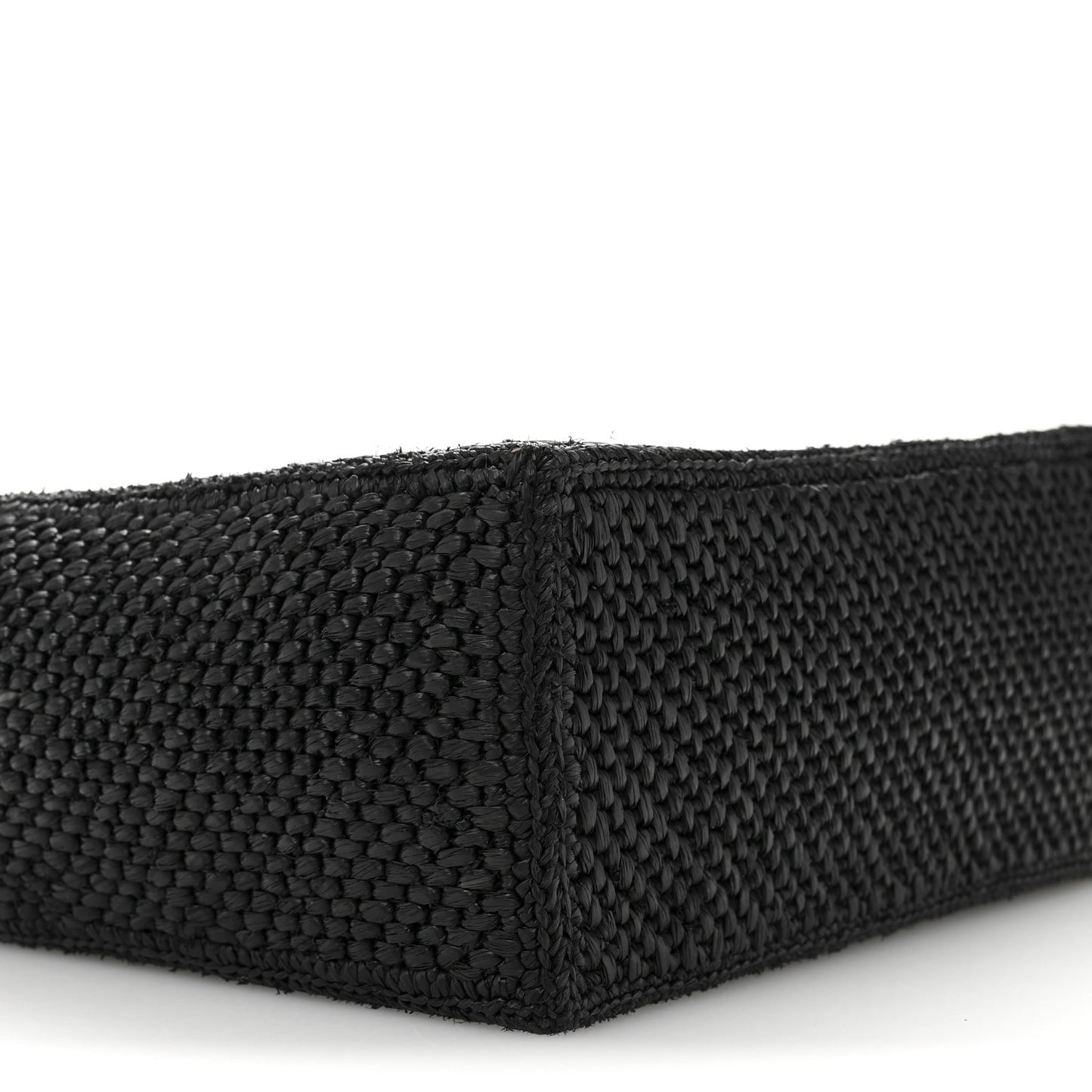 X PAULA'S IBIZA Raffia Font Tote Black