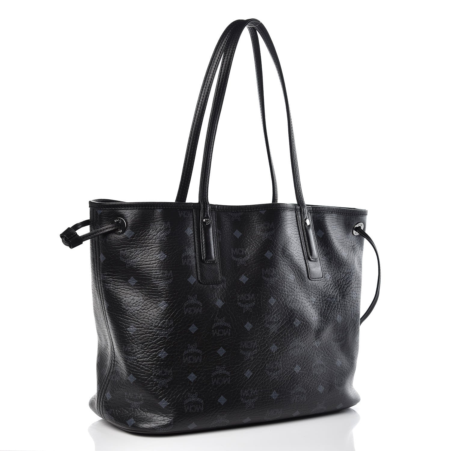MCM Visetos Medium Liz Reversible Shopper Tote Black 5 of 11