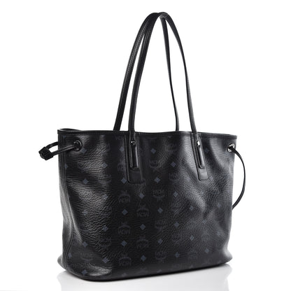 MCM Visetos Medium Liz Reversible Shopper Tote Black 5 of 11