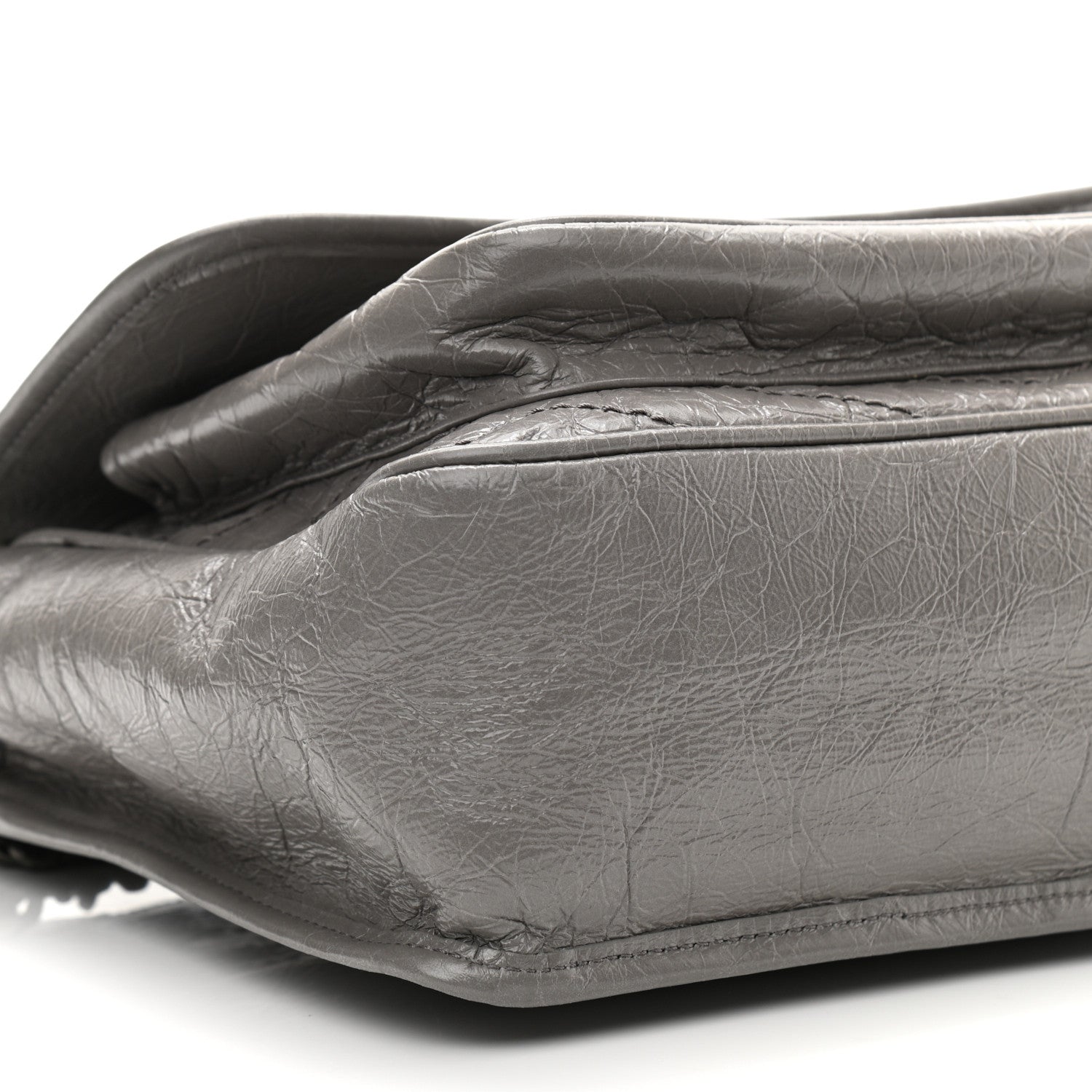 Saint Laurent Crinkled Calfskin Matelasse Monogram Medium Niki Chain Satchel Fog 10 of 13
