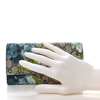 Gucci GG Supreme Monogram Blooms Continental Wallet Blue 2 of 7