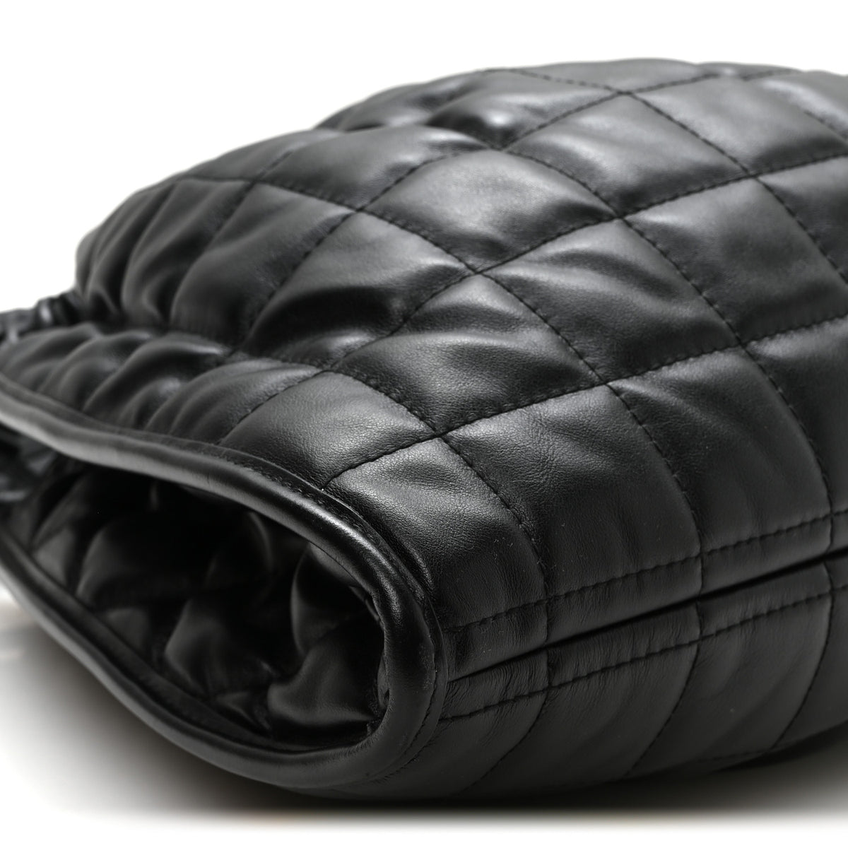 Calfskin Quilted Large Deco Tote Bag Black