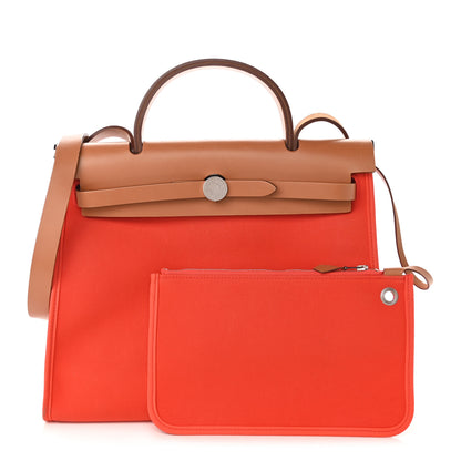 Hermes Vache Hunter Toile Herbag Zip 31 PM Capucine Fauve 1 of 12
