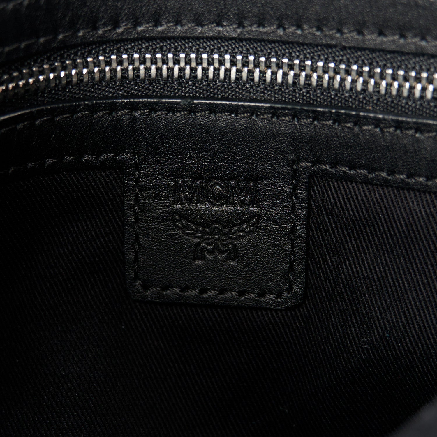 MCM Visetos Medium Zip Pouch Black 6 of 9