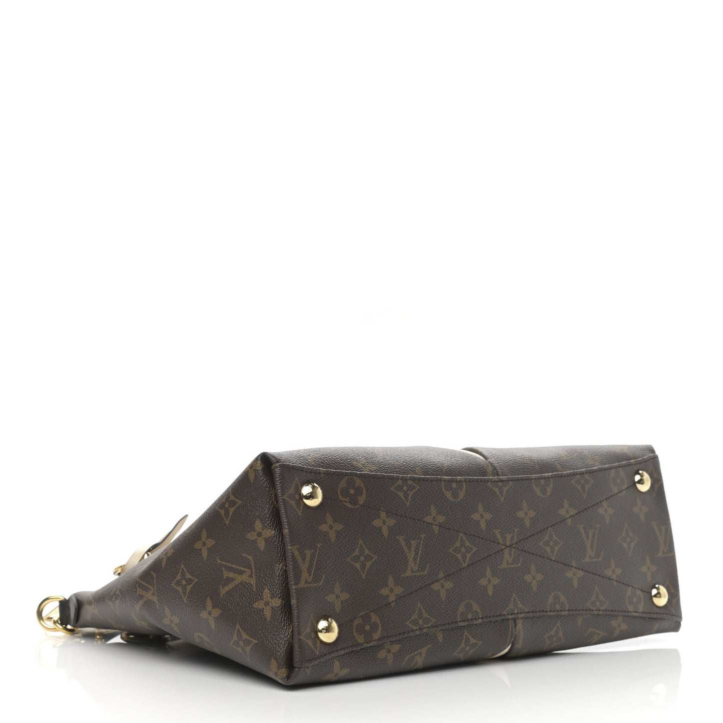 Monogram Braided V Tote MM Creme