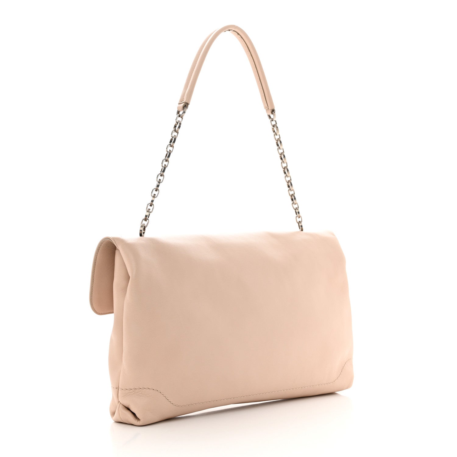 Salvatore Ferragamo Calfskin Gancini Chain Shoulder Bag New Bisque 3 of 10