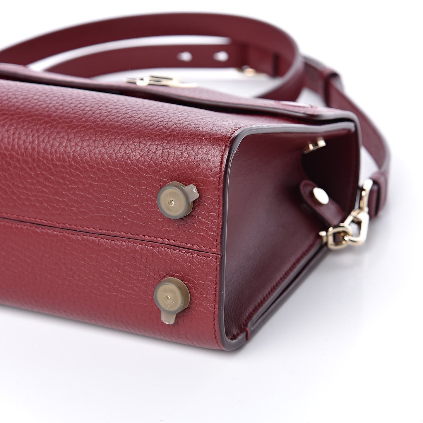 Grained Calfskin Mini Diorever Flap Dark Red