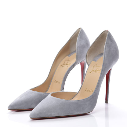 Christian Louboutin Veau Velour Iriza 100 Pumps 37.5 Gray 3 of 9