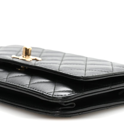 Chanel Lambskin Quilted Trendy CC Wallet On Chain WOC Black 10 of 11