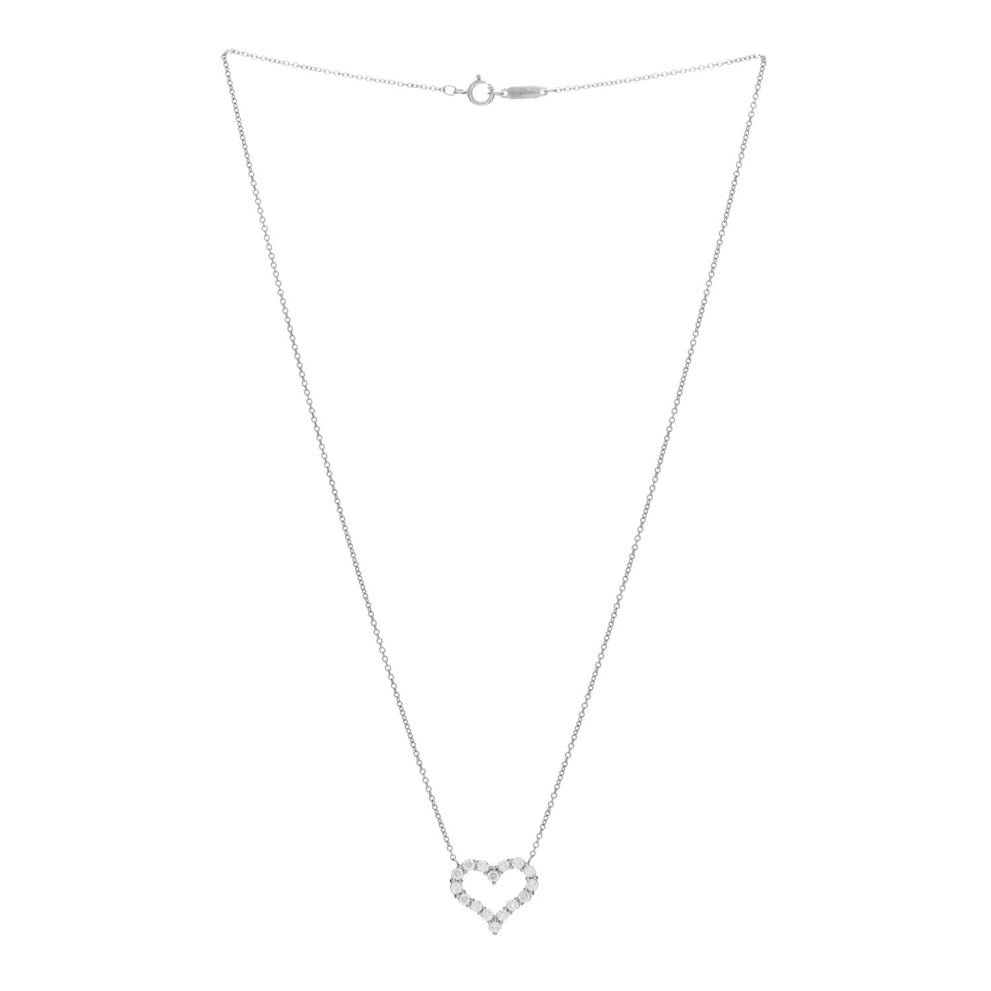 Platinum Diamond Small Heart Pendant Necklace