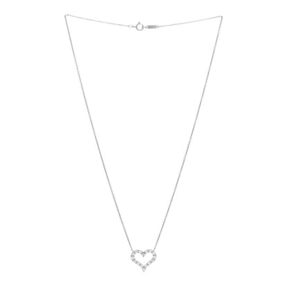 Tiffany Platinum Diamond Small Heart Pendant Necklace 2 of 4