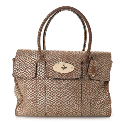 Mulberry Metallic Snake Suede Bayswater Satchel 1 of 12