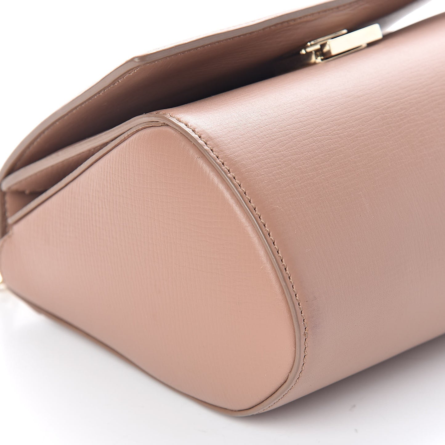 Textured Calfskin Mini Pandora Box Chain Crossbody Bag Old Pink