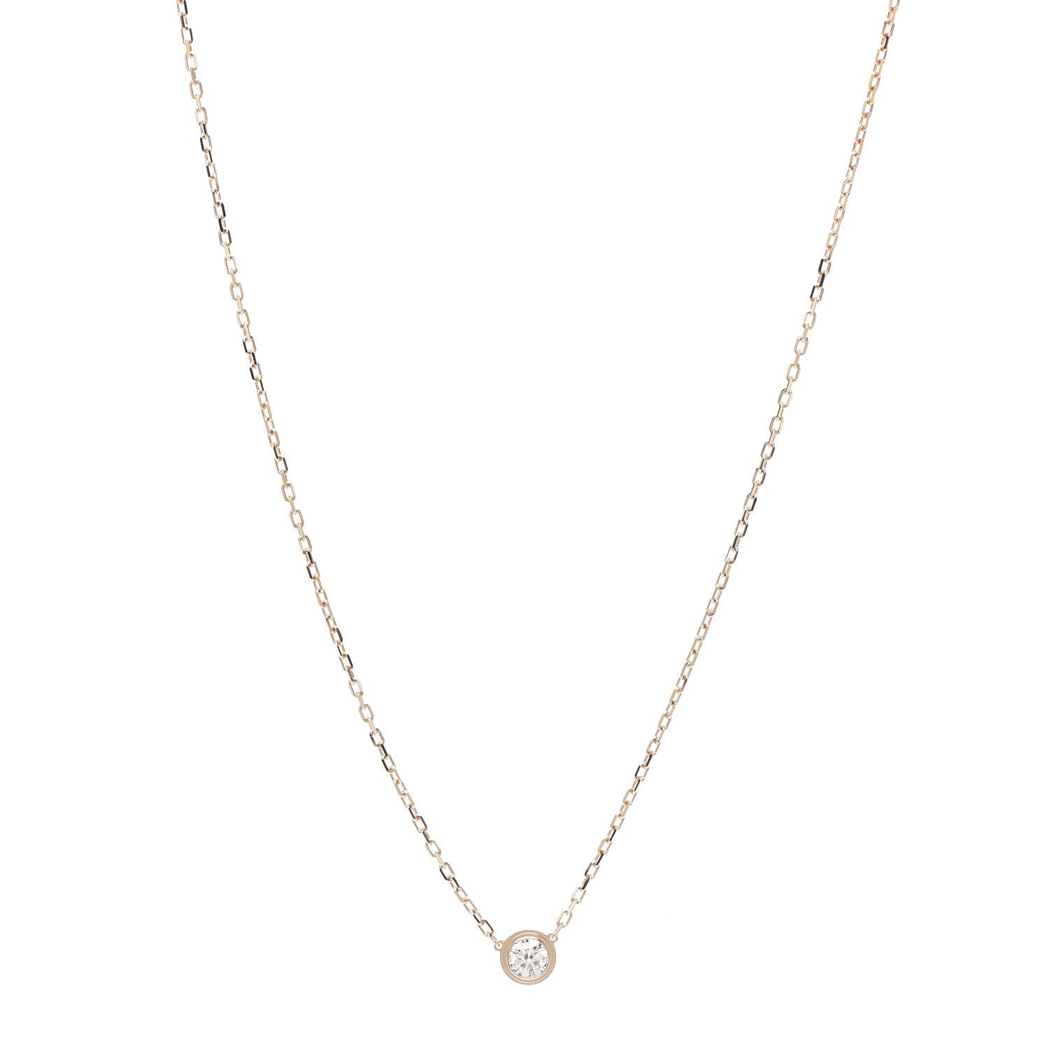 Cartier 18K Pink Gold Diamond LM D'Amour Pendant Necklace 1 of 7