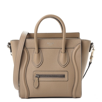 Celine Drummed Calfskin Nano Luggage Dune 1 of 8