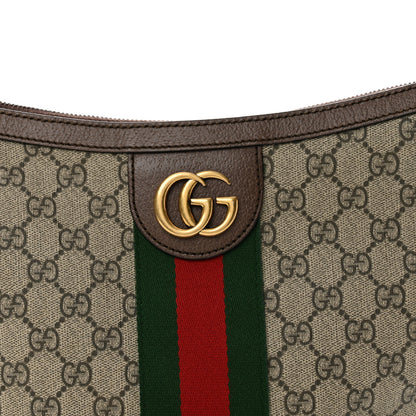 Gucci GG Supreme Monogram Web Small Ophidia Half Moon Hobo Brown 8 of 11