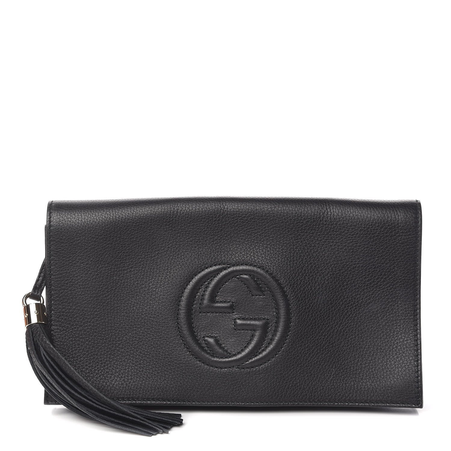 Gucci Pebbled Calfskin Medium Soho Clutch Black 1 of 14