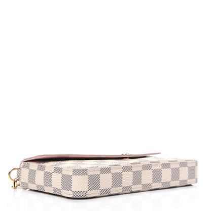 Louis Vuitton Damier Azur Pochette Felicie Chain Wallet Rose Ballerine 4 of 5