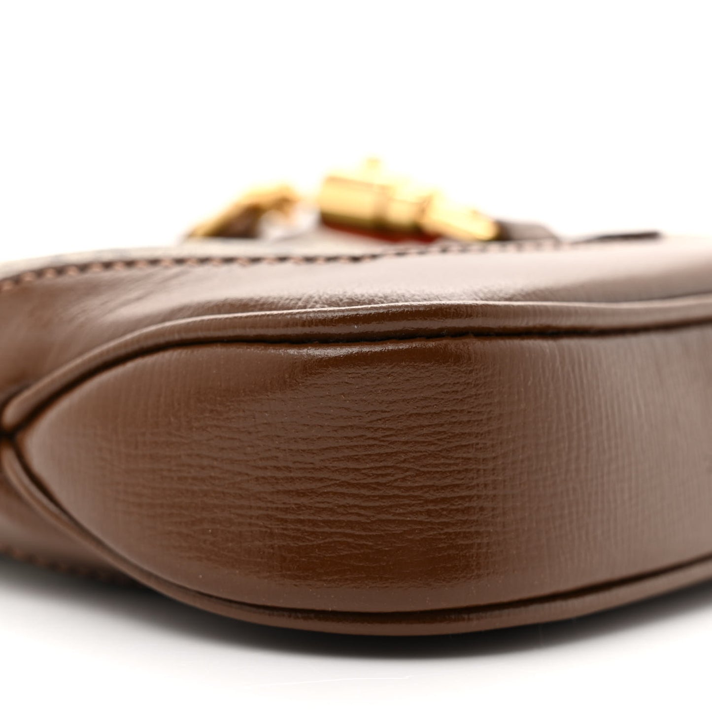 GG Supreme Monogram Azalea Calfskin Web Mini Jackie 1961 Hobo Beige Ebony Brown Sugar