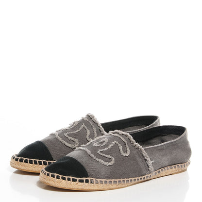 Chanel Toile CC Espadrilles 37 Grey Black 3 of 7