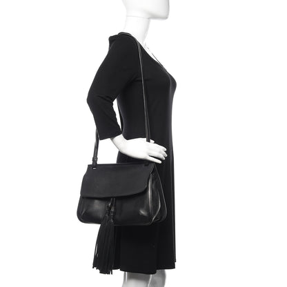 Gucci Pebbled Calfskin Medium Bamboo Daily Flap Shoulder Bag Black 2 of 13