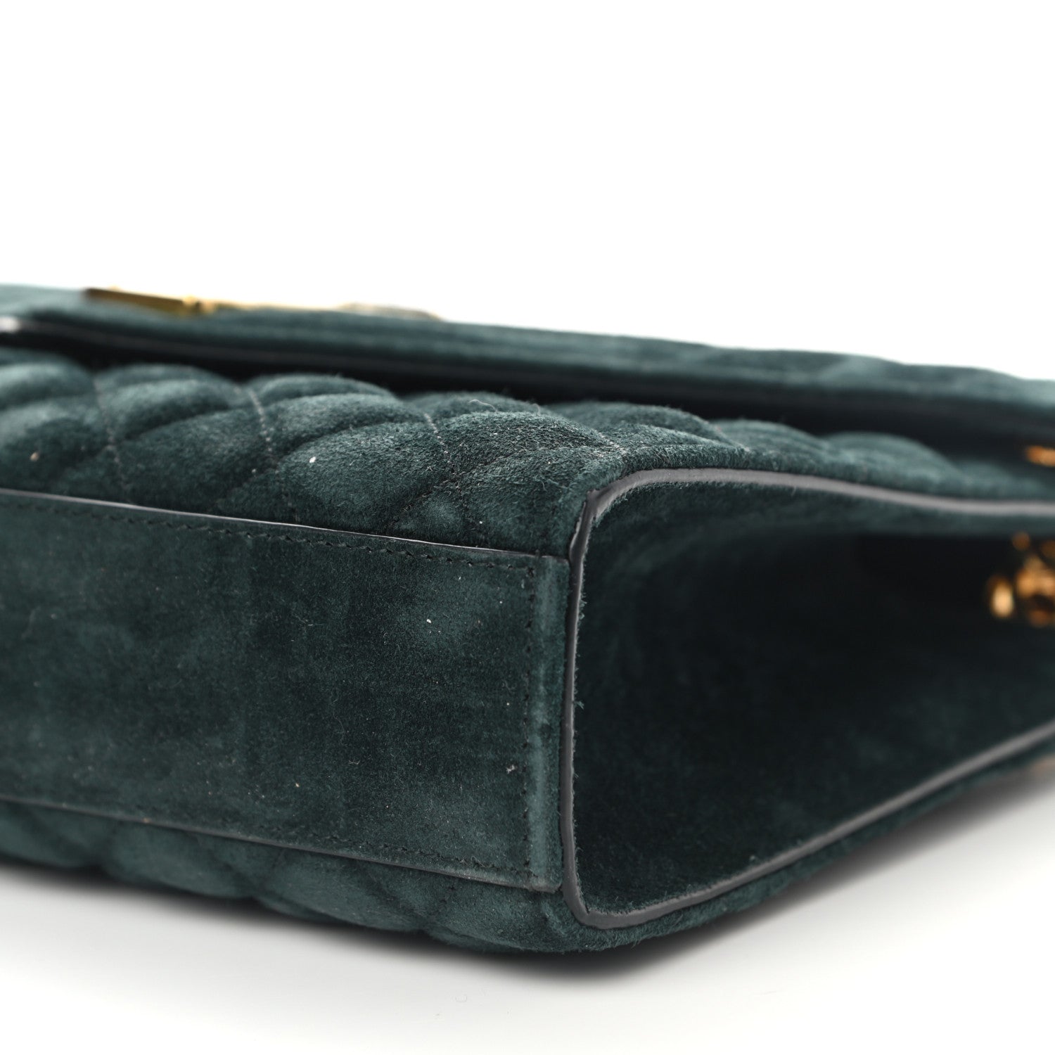 Saint Laurent Suede Mixed Matelasse Triquilt Medium Monogram Envelope Satchel Algae 10 of 10