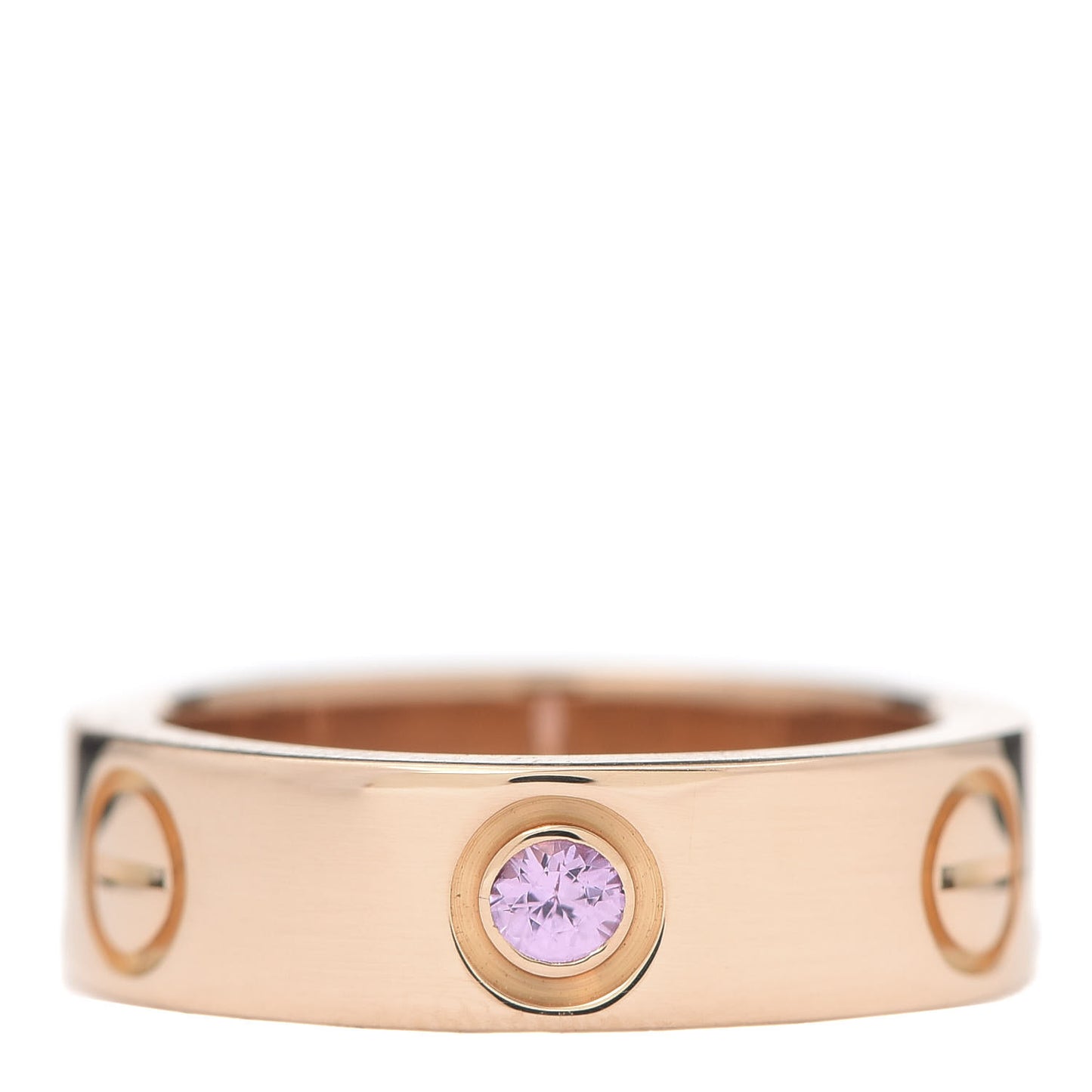 18K Pink Gold Pink Sapphire 5.5mm LOVE Ring 49 4.75