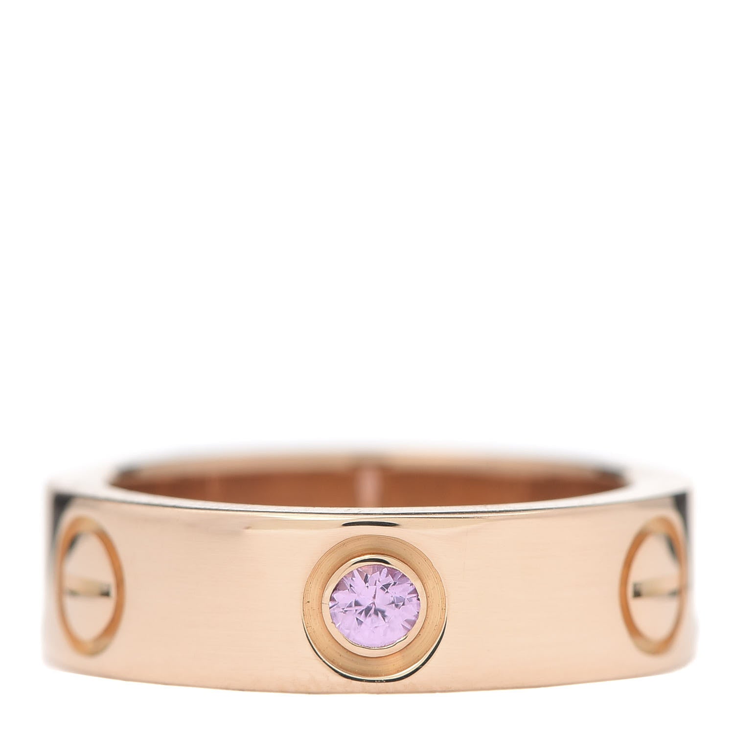 Cartier 18K Pink Gold Pink Sapphire 5.5mm LOVE Ring 49 4.75 1 of 4