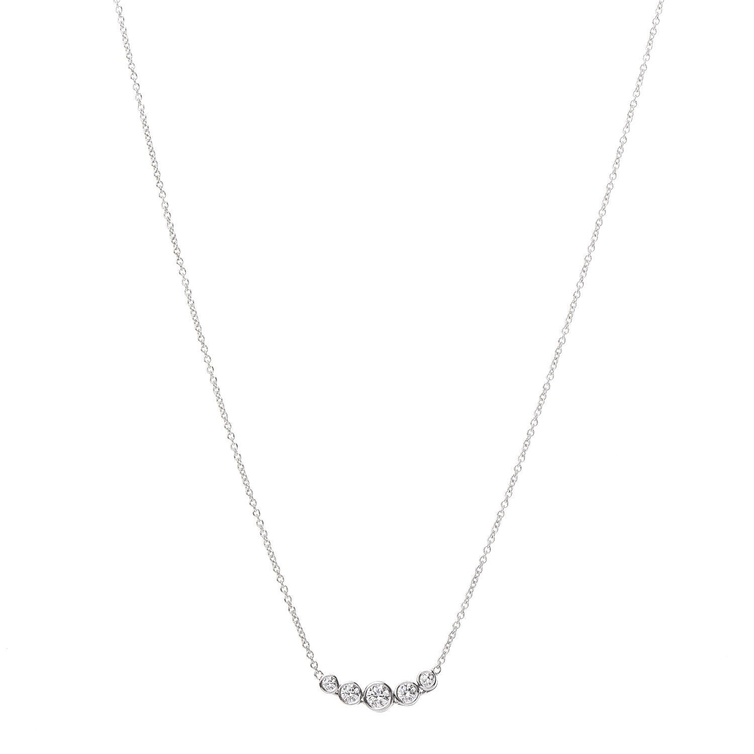 Tiffany Platinum Diamond Jazz Graduated Pendant Necklace 1 of 8