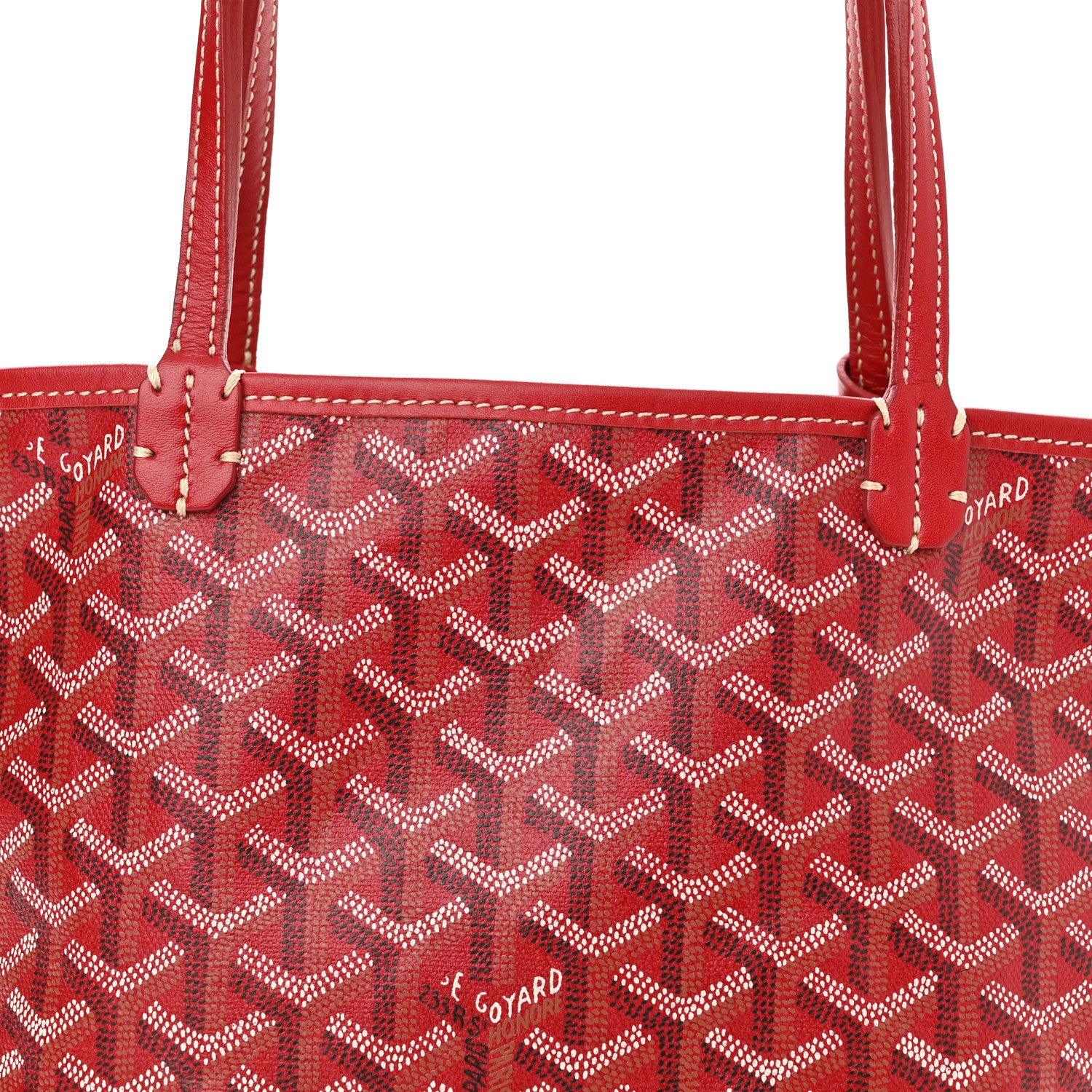 Goyard Goyardine Saint Louis Junior Jr PM Tote Red 6 of 8