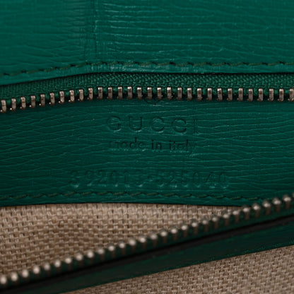 Gucci Shangai Calfskin Blooms Print Medium Bamboo Daily Top Handle Bag Clear Bright Emerald Multicolor 6 of 10