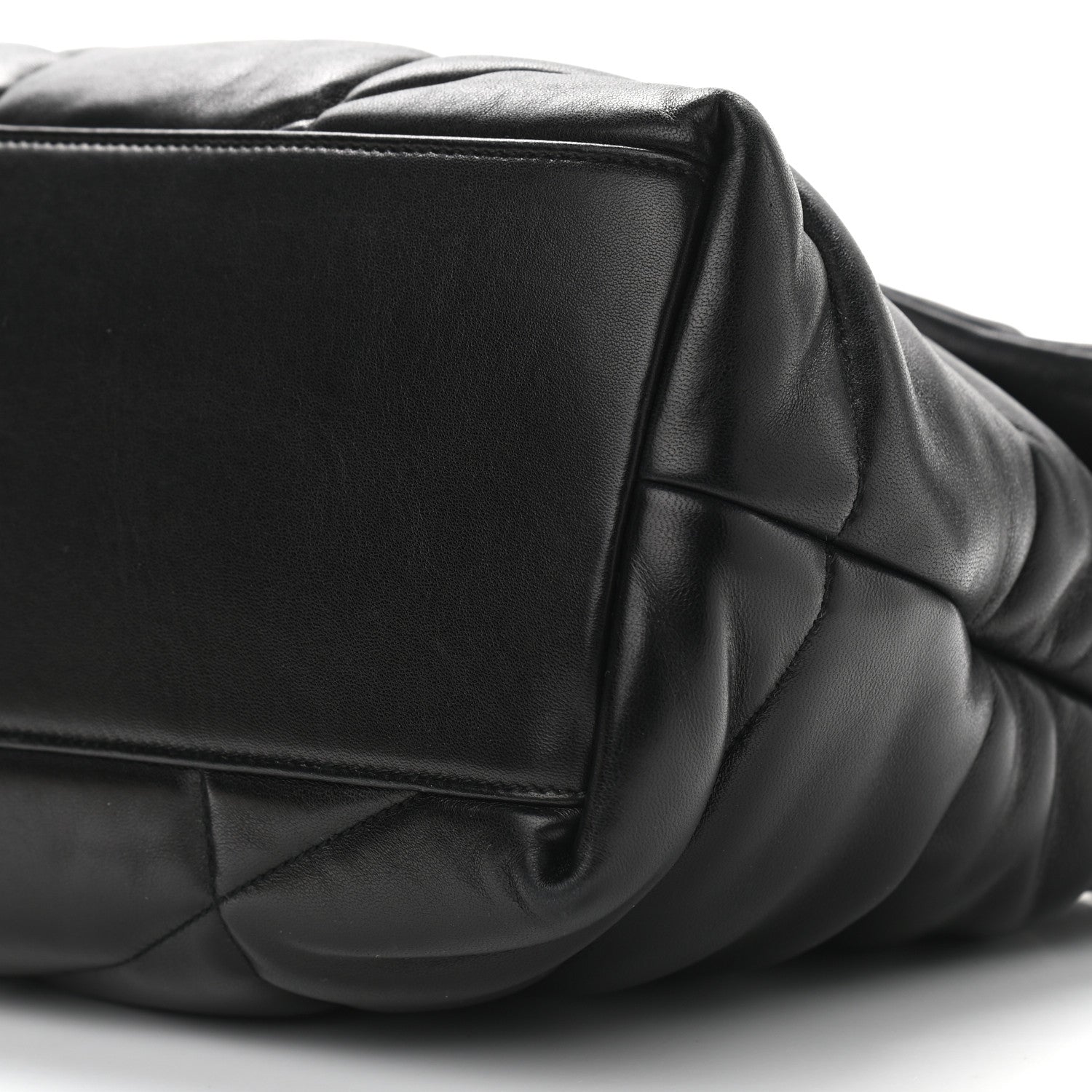 Saint Laurent Lambskin Quilted Medium Loulou Puffer Monogram Chain Satchel Black 9 of 9