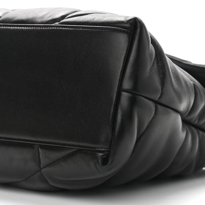 Saint Laurent Lambskin Quilted Medium Loulou Puffer Monogram Chain Satchel Black 9 of 9