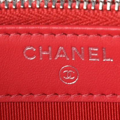 Chanel Caviar Chevron Quilted Small Clutch With Chain Light Red 10 of 12