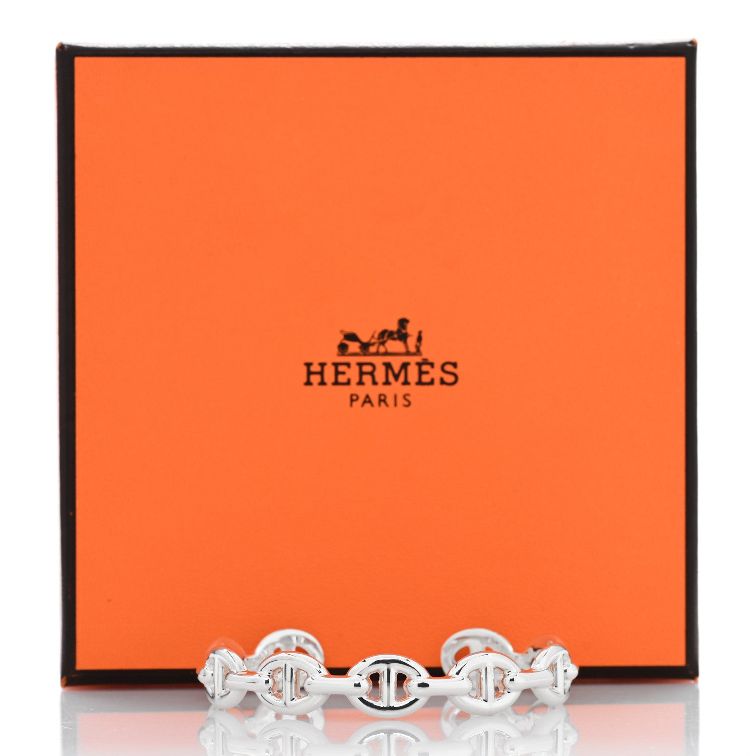Hermes Sterling Silver MM Chaine d'Ancre Enchainee Cuff Bracelet SH 4 of 4