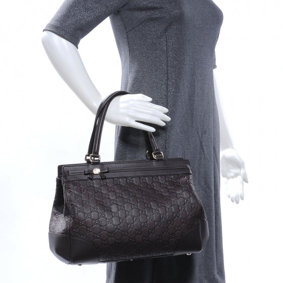 Gucci Guccissima Medium Mayfair Tote Dark Brown 2 of 11