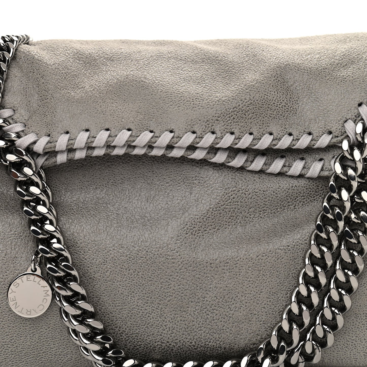 Shaggy Deer Mini Falabella Fold Over Tote Light Grey