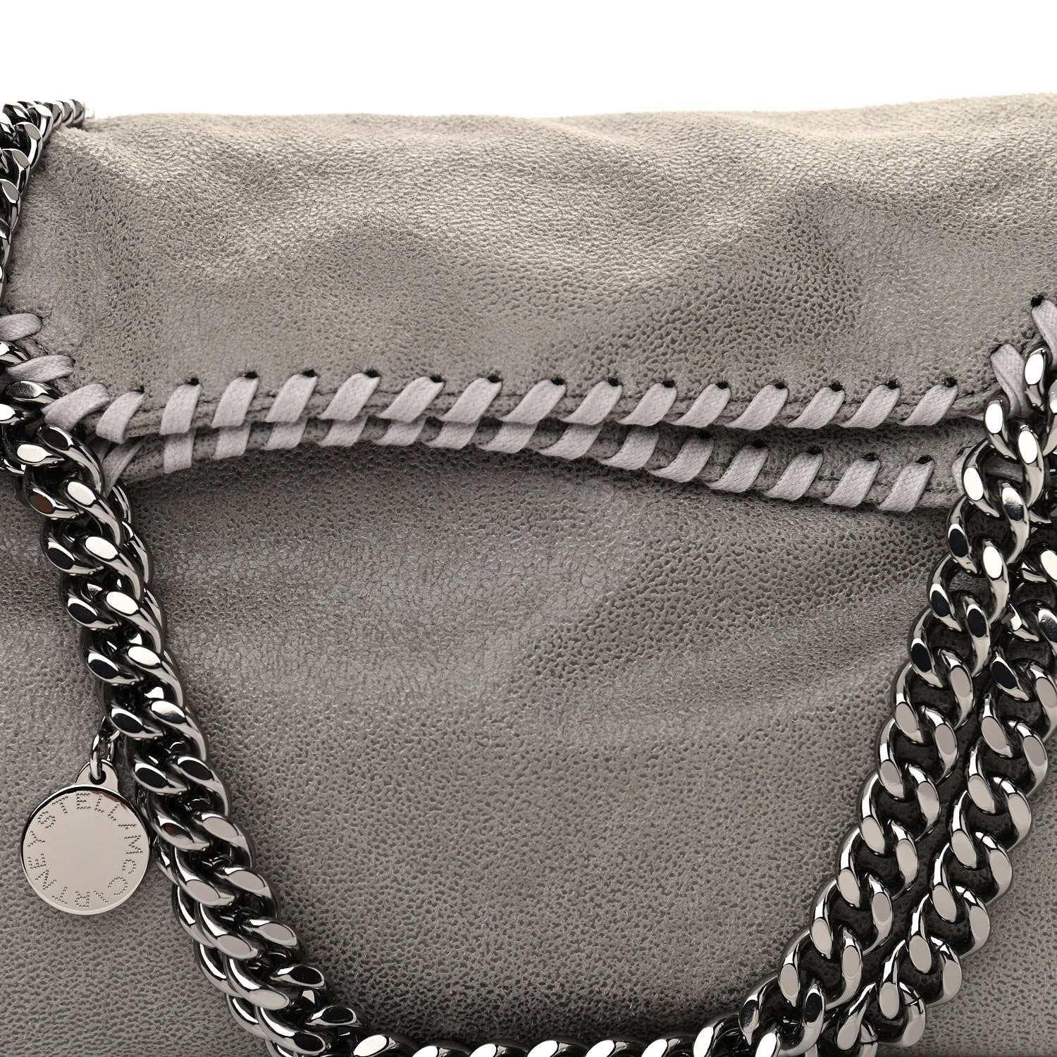 Stella McCartney Shaggy Deer Mini Falabella Fold Over Tote Light Grey 8 of 10