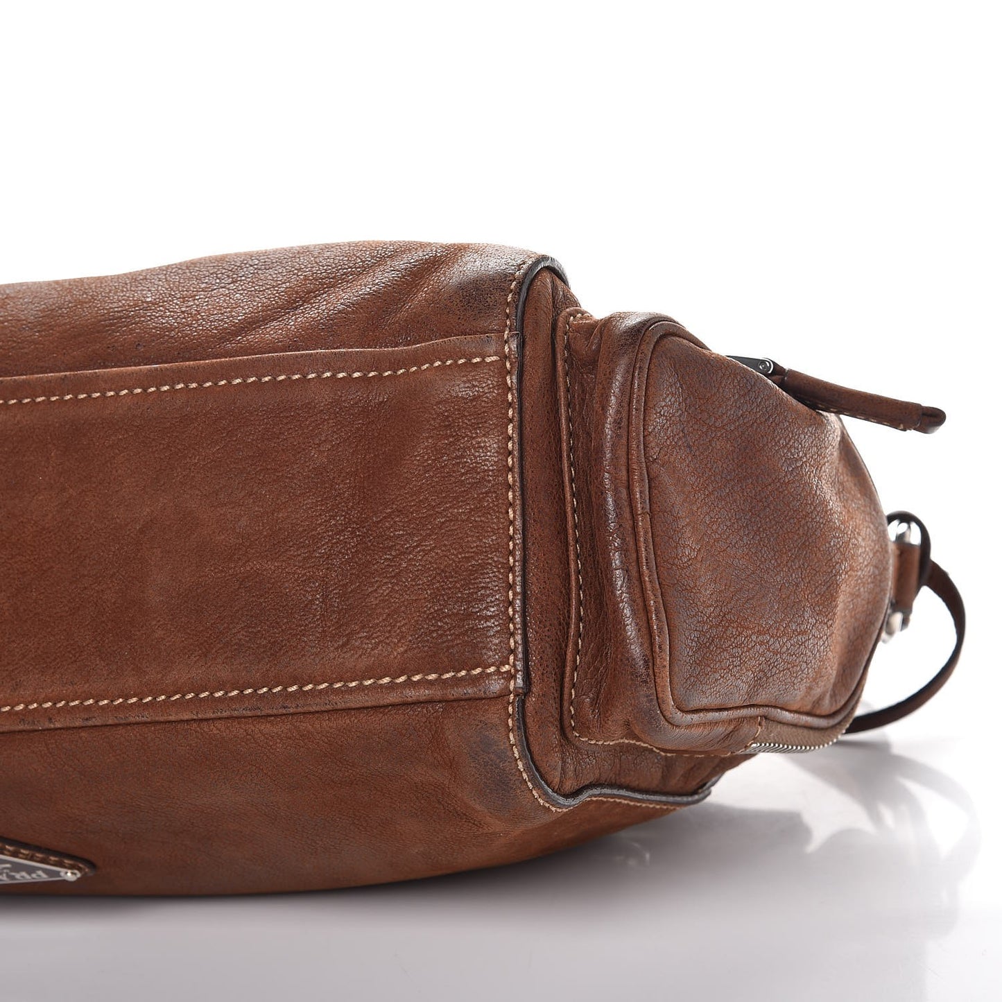 Vitello Antic Easy A Foldover Pushlock Flap Shoulder Bag Bruciato