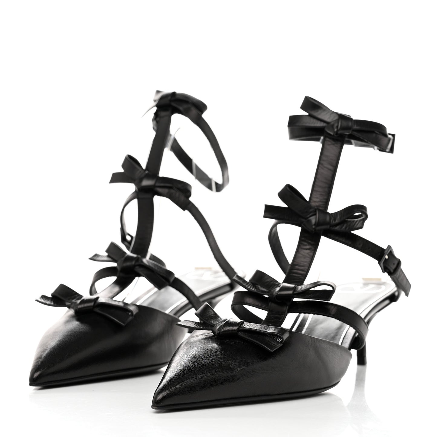 Nappa French Bow Gladiator 45mm Sandals 41 Black