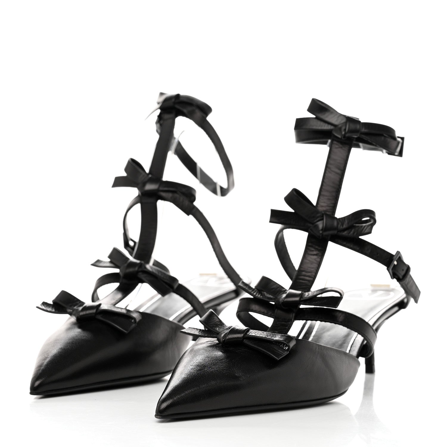 Valentino Garavani Nappa French Bow Gladiator 45mm Sandals 41 Black 3 of 8