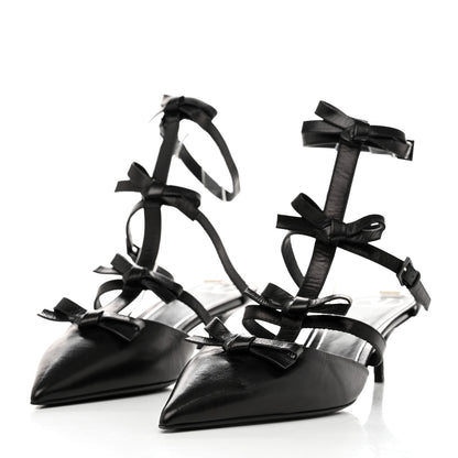 Valentino Garavani Nappa French Bow Gladiator 45mm Sandals 41 Black 3 of 8