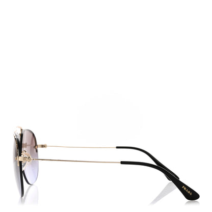 Prada Metal Round Sunglasses SPR 58O Black 3 of 8