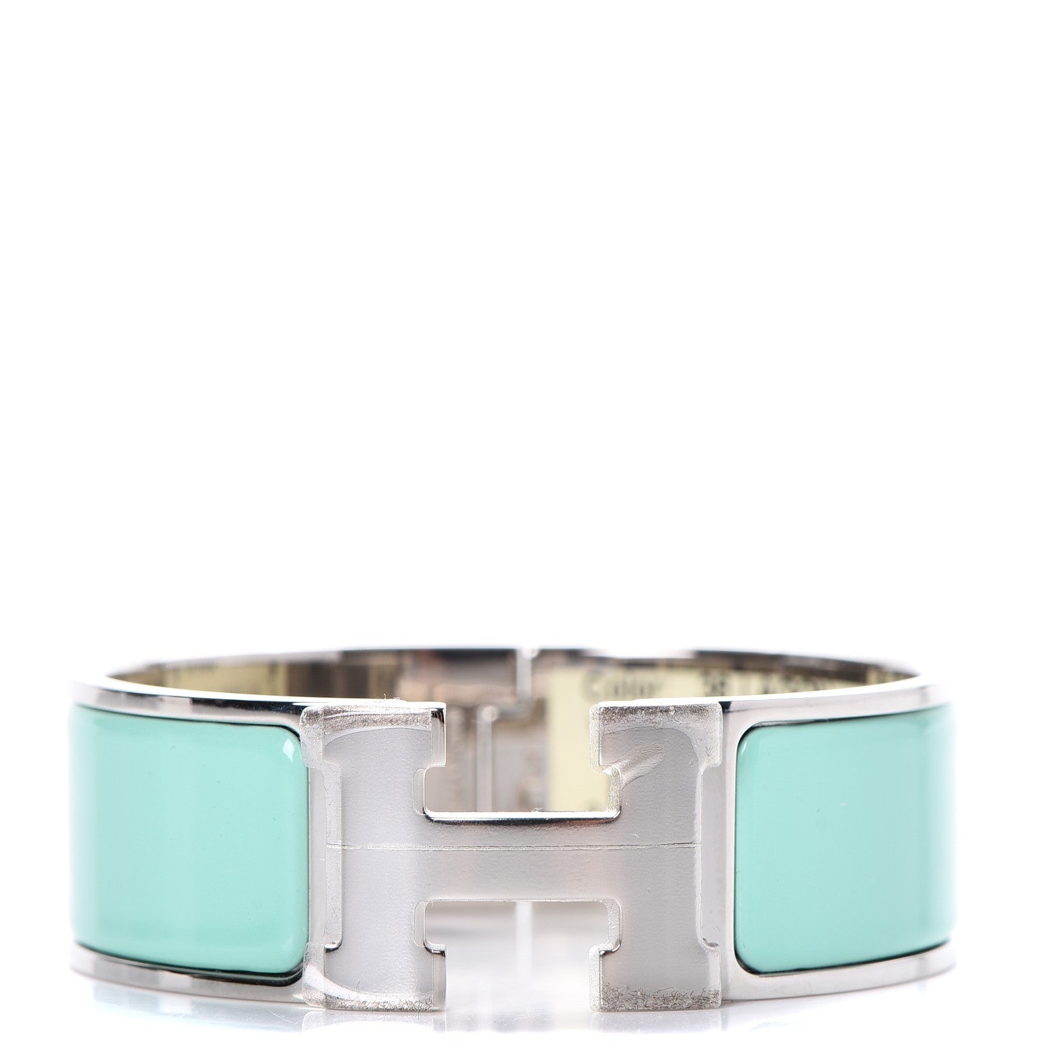 Hermes Enamel Wide Clic Clac H Bracelet PM Lagon 1 of 6