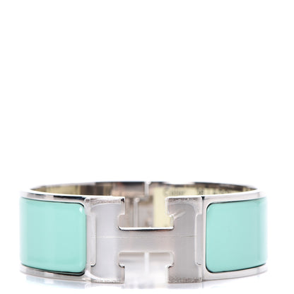 Hermes Enamel Wide Clic Clac H Bracelet PM Lagon 1 of 6