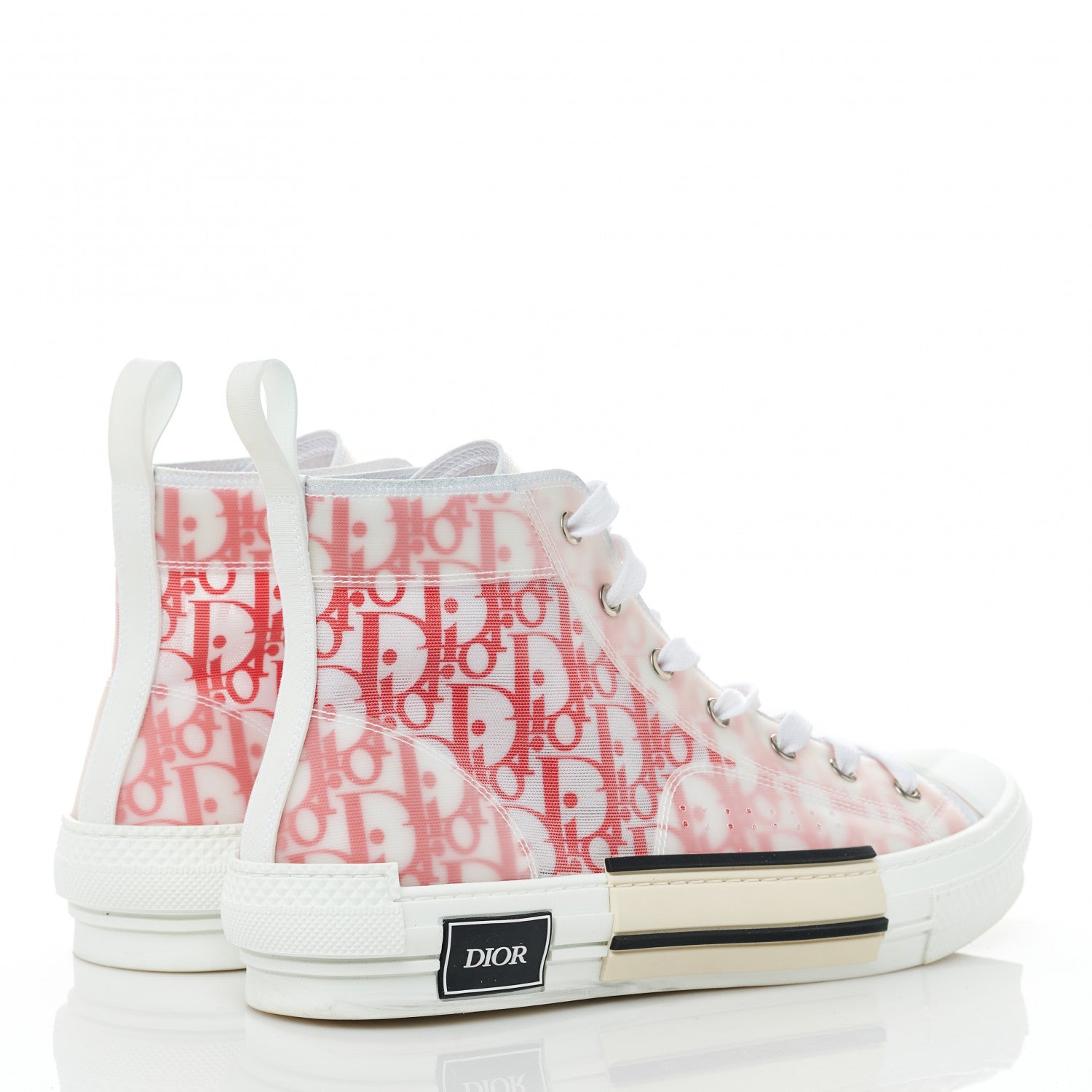 Christian Dior Canvas Oblique Mens B23 High Top Sneakers 43 Red White 4 of 10