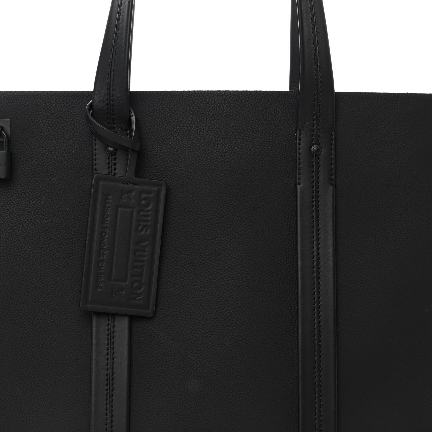 Louis Vuitton Grained Calfskin LV Aerogram Tote Black 7 of 11